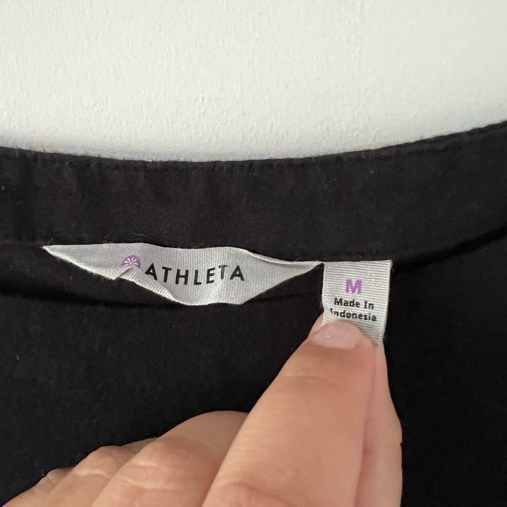 Athleta Sleeveless Ruched Bodycon Tulip Dress | Black | Size Medium - Picture 3 of 5